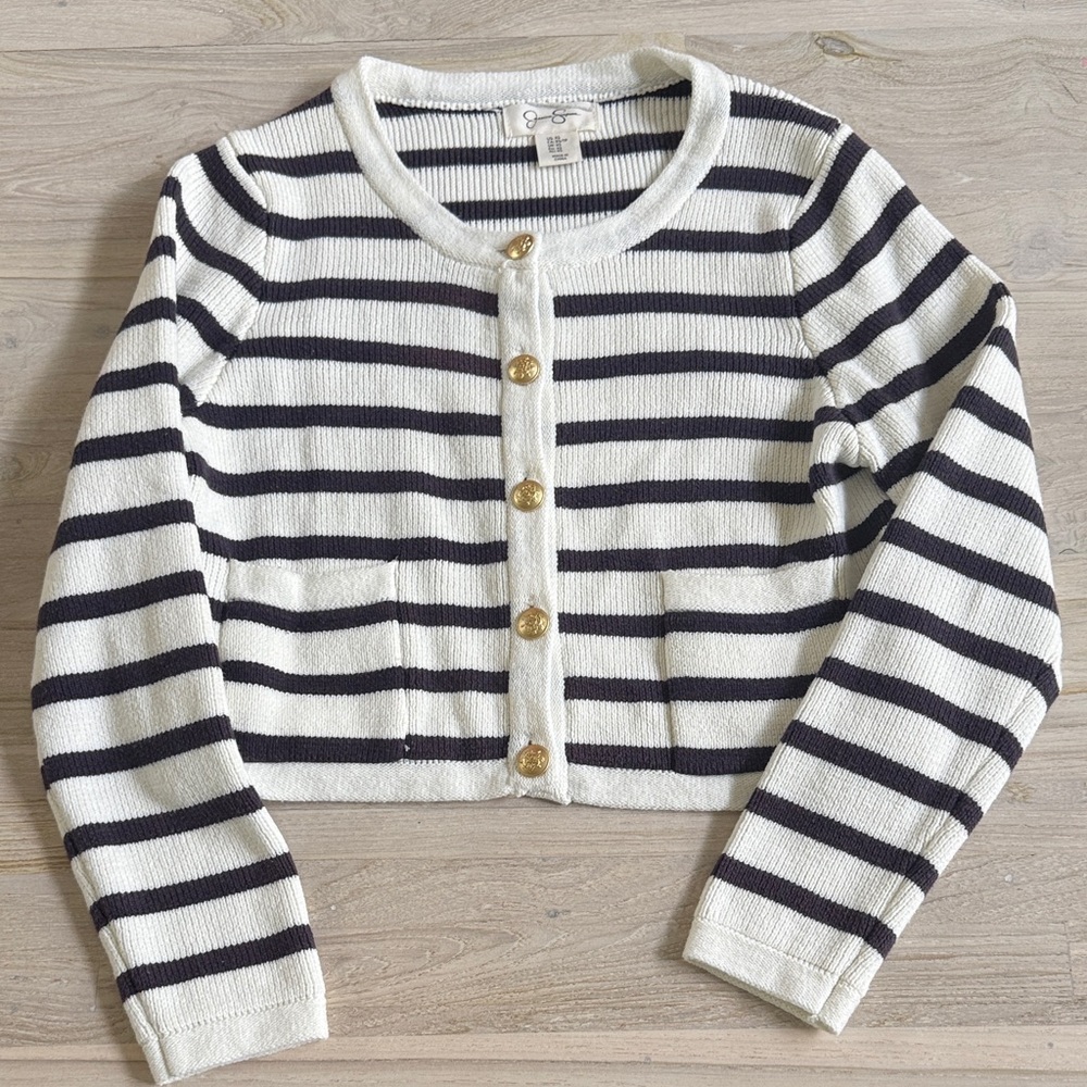 Jessica Simpson Navy and White Knit cardigan